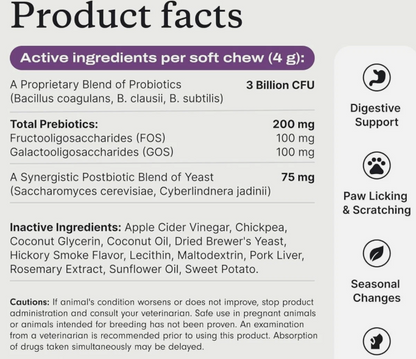 Dog probiotic chewable tablets